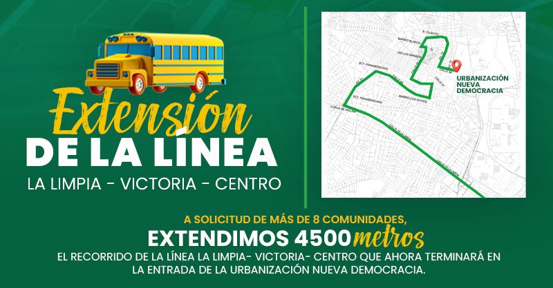 Alcaldía de Maracaibo extiende hasta la urbanización Nueva Democracia recorrido de la línea La Limpia-La Victoria-Centro