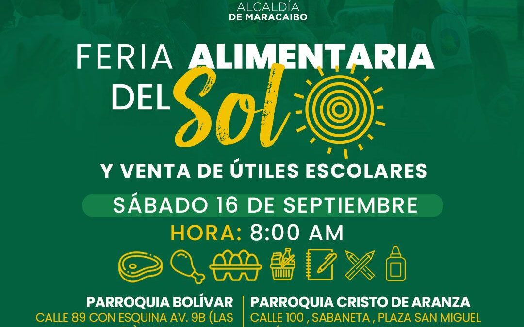 Alcaldía de Maracaibo le suma útiles escolares a la Feria Alimentaria que llegará esta semana a Bolívar y Cristo de Aranza