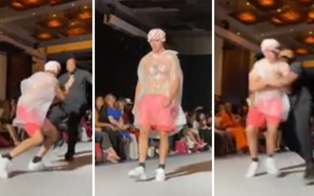 ¡SE COLÓ! Intruso desfiló en pasarela de Fashion Week en Nueva York (VIDEO)