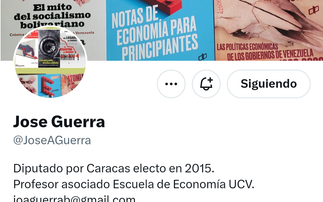 TWITTERAZO: @JoseAGuerra «A llorar para El Valle. Maria Corina ganó y punto»