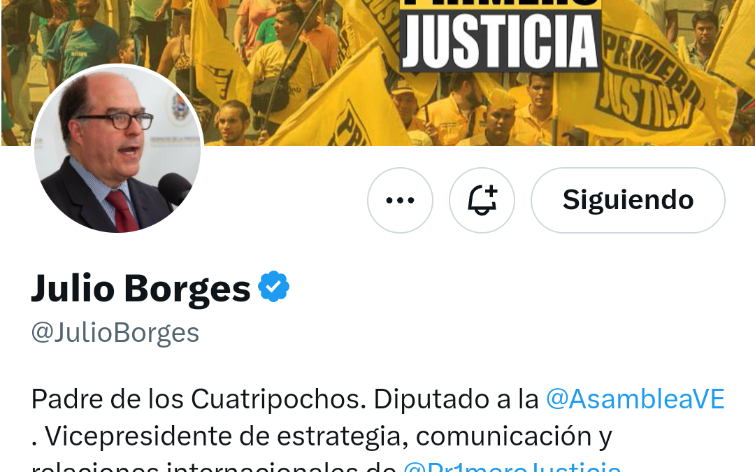 TWITTERAZO: @JulioBorges «O Maduro habilita a María Corina o debe venir más presión de Europa y EEUU»