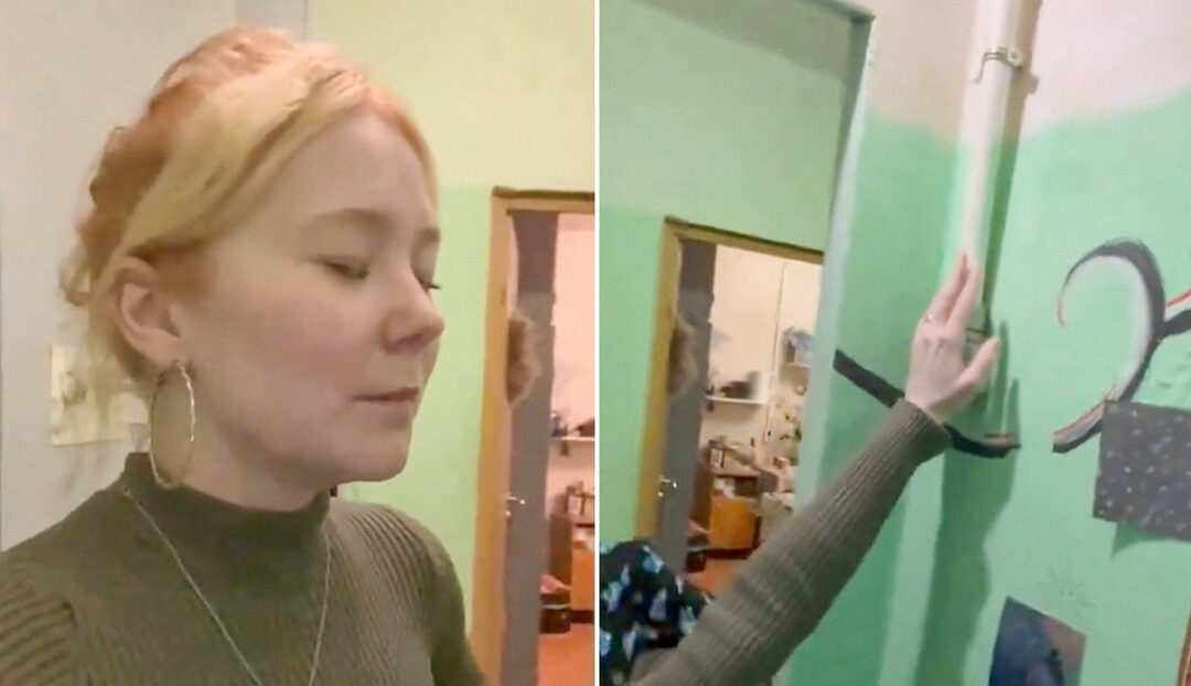 ¡RARO! Rusa hace dúo musical con una tubería ruidosa y cautiva a los internautas (VIDEO)