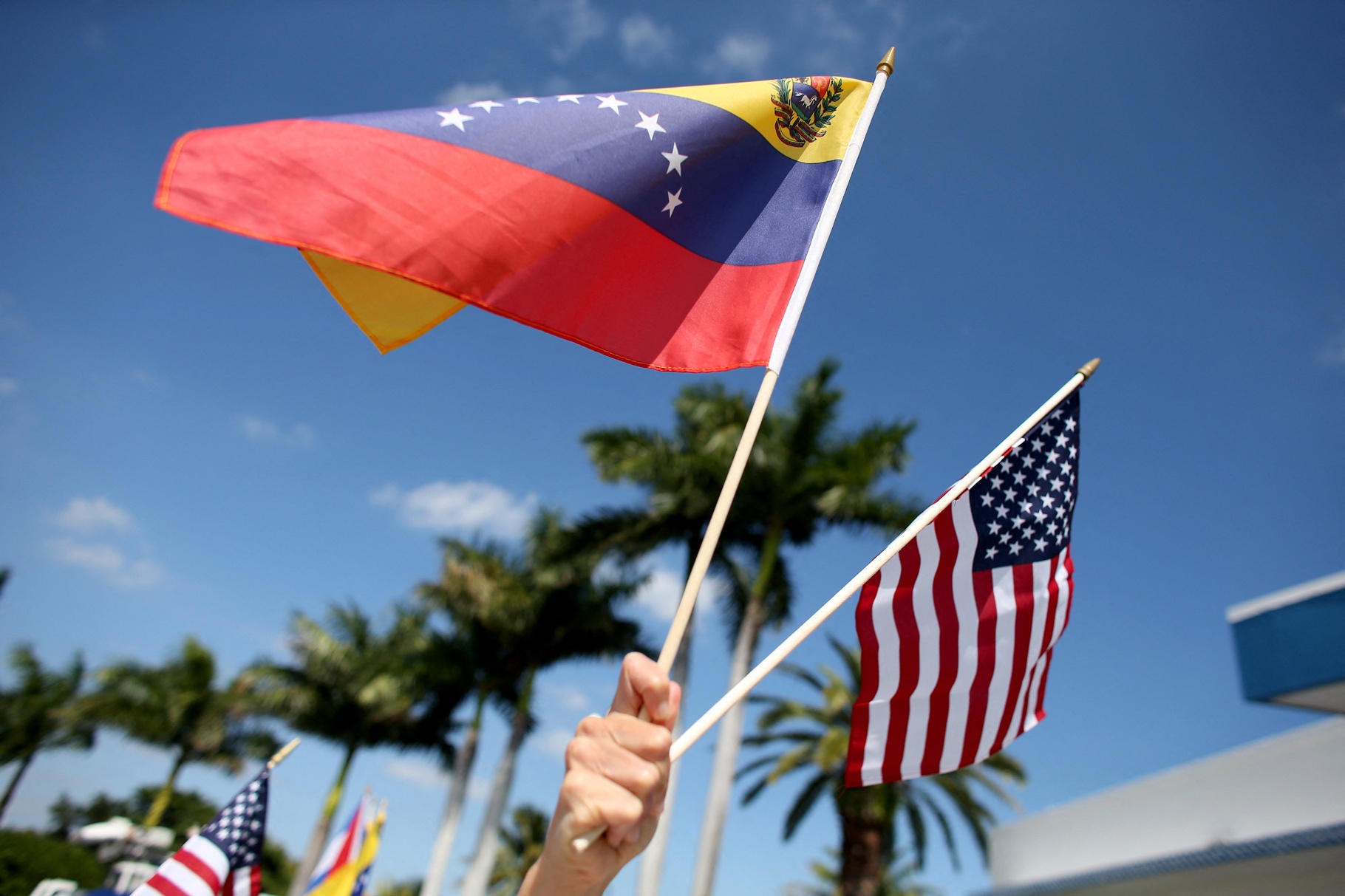 Demonstration Held In Miami In Support Of Venezuelan Opposition