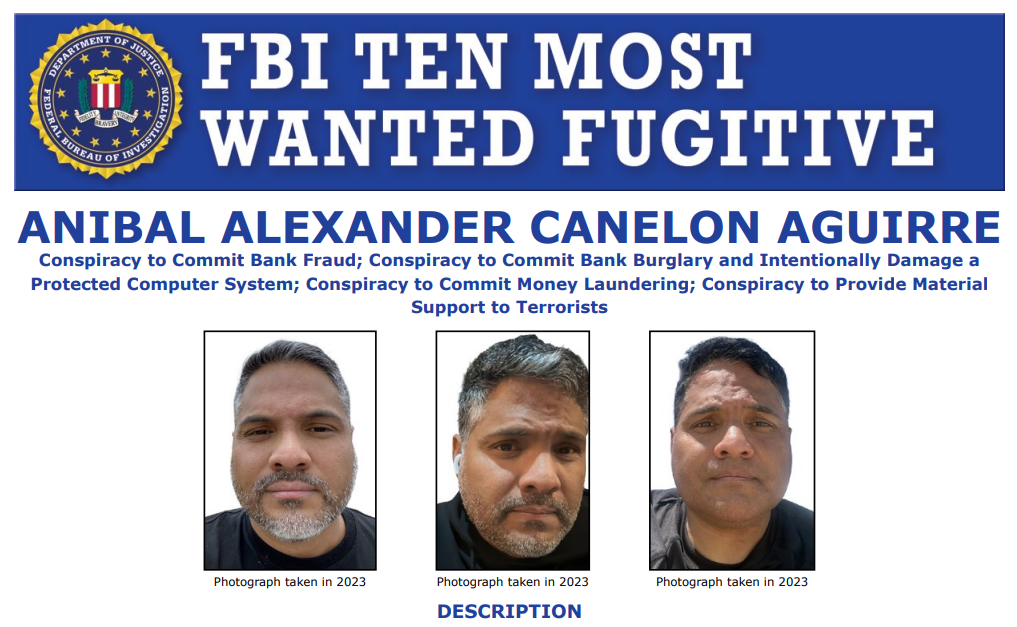 FBI incluye a venezolano en lista de los 10 fugitivos más buscados
